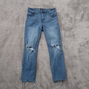 Kut From The Kloth Jeans Womens 4 Rachael Fab AB Mom Distressed Raw Fringe Hem